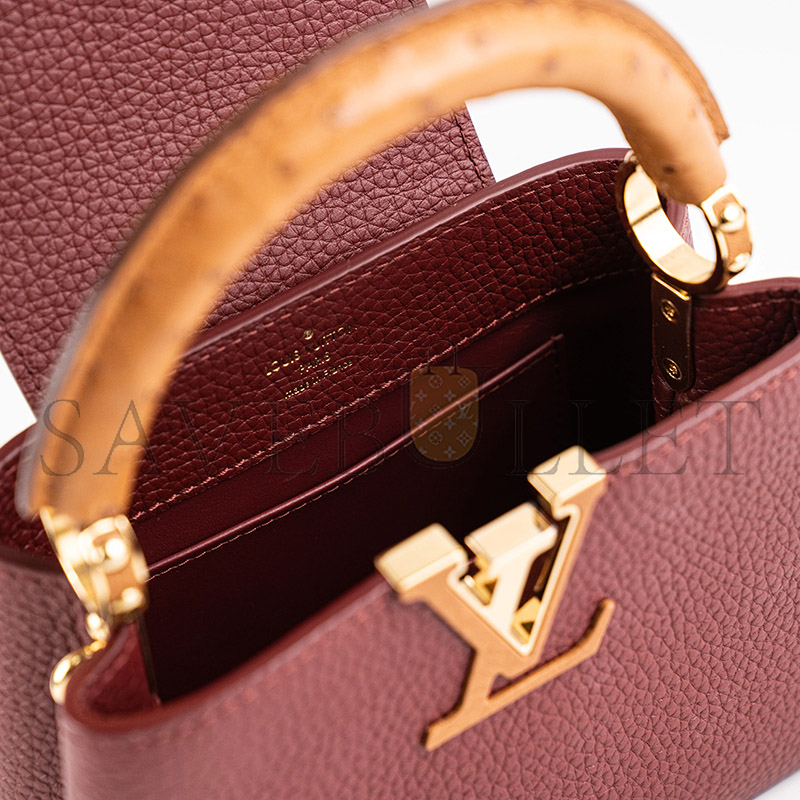 LOUIS VUITTON CAPUCINES MINI WITH OSTRICH HANDLE N81409 (21*14*8cm)